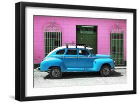 Cuba Fuerte Collection - Skyblue Vintage Car-Philippe Hugonnard-Framed Photographic Print