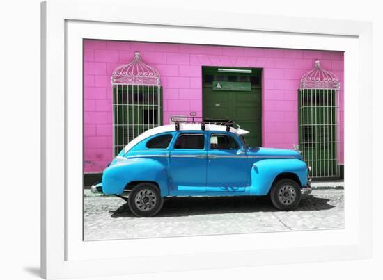 Cuba Fuerte Collection - Skyblue Vintage Car-Philippe Hugonnard-Framed Photographic Print