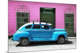 Cuba Fuerte Collection - Skyblue Vintage Car-Philippe Hugonnard-Mounted Photographic Print