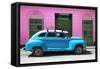 Cuba Fuerte Collection - Skyblue Vintage Car-Philippe Hugonnard-Framed Stretched Canvas