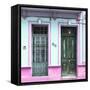 Cuba Fuerte Collection SQ - 612 Street Havana - Powder blue and Pink-Philippe Hugonnard-Framed Stretched Canvas