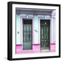 Cuba Fuerte Collection SQ - 612 Street Havana - Powder blue and Pink-Philippe Hugonnard-Framed Photographic Print