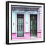 Cuba Fuerte Collection SQ - 612 Street Havana - Powder blue and Pink-Philippe Hugonnard-Framed Photographic Print