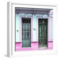 Cuba Fuerte Collection SQ - 612 Street Havana - Powder blue and Pink-Philippe Hugonnard-Framed Photographic Print