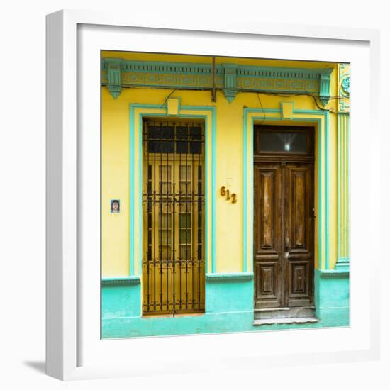 Cuba Fuerte Collection SQ - 612 Street Havana - Yellow and Green-Philippe Hugonnard-Framed Photographic Print