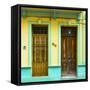 Cuba Fuerte Collection SQ - 612 Street Havana - Yellow and Green-Philippe Hugonnard-Framed Stretched Canvas