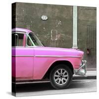 Cuba Fuerte Collection SQ - 615 Street and Pink Car-Philippe Hugonnard-Stretched Canvas