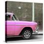 Cuba Fuerte Collection SQ - 615 Street and Pink Car-Philippe Hugonnard-Stretched Canvas