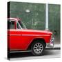 Cuba Fuerte Collection SQ - 615 Street and Red Car-Philippe Hugonnard-Stretched Canvas