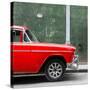 Cuba Fuerte Collection SQ - 615 Street and Red Car-Philippe Hugonnard-Stretched Canvas