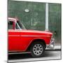 Cuba Fuerte Collection SQ - 615 Street and Red Car-Philippe Hugonnard-Mounted Photographic Print