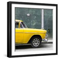 Cuba Fuerte Collection SQ - 615 Street and Yellow Car-Philippe Hugonnard-Framed Photographic Print