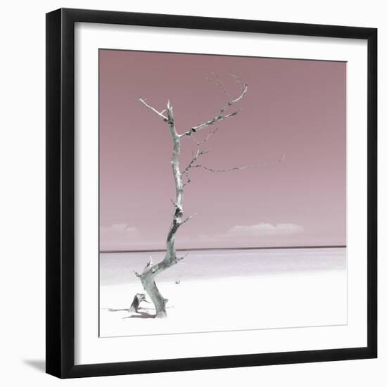 Cuba Fuerte Collection SQ - Alone on the White Sandy Beach - Pastel Red-Philippe Hugonnard-Framed Photographic Print