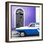 Cuba Fuerte Collection SQ - American Classic Car White and Blue-Philippe Hugonnard-Framed Photographic Print