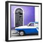 Cuba Fuerte Collection SQ - American Classic Car White and Blue-Philippe Hugonnard-Framed Photographic Print