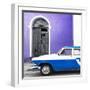 Cuba Fuerte Collection SQ - American Classic Car White and Blue-Philippe Hugonnard-Framed Photographic Print