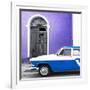 Cuba Fuerte Collection SQ - American Classic Car White and Blue-Philippe Hugonnard-Framed Photographic Print