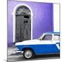 Cuba Fuerte Collection SQ - American Classic Car White and Blue-Philippe Hugonnard-Mounted Photographic Print
