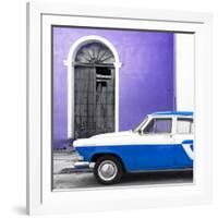 Cuba Fuerte Collection SQ - American Classic Car White and Blue-Philippe Hugonnard-Framed Photographic Print