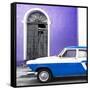 Cuba Fuerte Collection SQ - American Classic Car White and Blue-Philippe Hugonnard-Framed Stretched Canvas