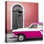 Cuba Fuerte Collection SQ - American Classic Car White and Dark Pink-Philippe Hugonnard-Stretched Canvas