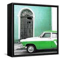 Cuba Fuerte Collection SQ - American Classic Car White and Green-Philippe Hugonnard-Framed Stretched Canvas