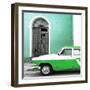 Cuba Fuerte Collection SQ - American Classic Car White and Green-Philippe Hugonnard-Framed Photographic Print