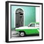 Cuba Fuerte Collection SQ - American Classic Car White and Green-Philippe Hugonnard-Framed Photographic Print
