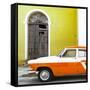 Cuba Fuerte Collection SQ - American Classic Car White and Orange-Philippe Hugonnard-Framed Stretched Canvas