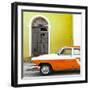 Cuba Fuerte Collection SQ - American Classic Car White and Orange-Philippe Hugonnard-Framed Photographic Print