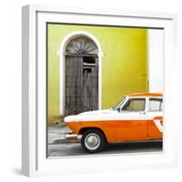 Cuba Fuerte Collection SQ - American Classic Car White and Orange-Philippe Hugonnard-Framed Photographic Print