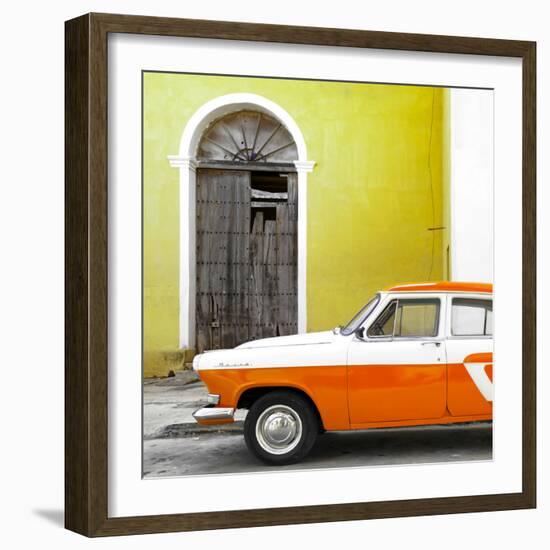 Cuba Fuerte Collection SQ - American Classic Car White and Orange-Philippe Hugonnard-Framed Photographic Print