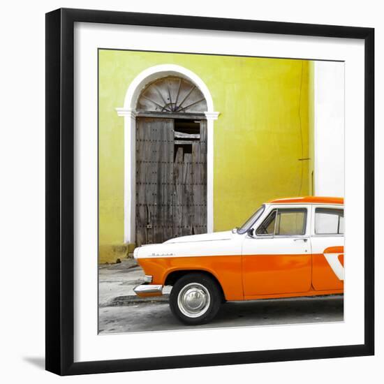 Cuba Fuerte Collection SQ - American Classic Car White and Orange-Philippe Hugonnard-Framed Photographic Print