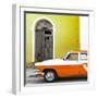 Cuba Fuerte Collection SQ - American Classic Car White and Orange-Philippe Hugonnard-Framed Photographic Print