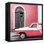 Cuba Fuerte Collection SQ - American Classic Car White and Pink-Philippe Hugonnard-Framed Stretched Canvas