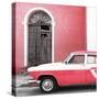 Cuba Fuerte Collection SQ - American Classic Car White and Pink-Philippe Hugonnard-Stretched Canvas