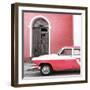 Cuba Fuerte Collection SQ - American Classic Car White and Pink-Philippe Hugonnard-Framed Photographic Print