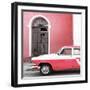 Cuba Fuerte Collection SQ - American Classic Car White and Pink-Philippe Hugonnard-Framed Photographic Print