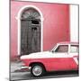 Cuba Fuerte Collection SQ - American Classic Car White and Pink-Philippe Hugonnard-Mounted Photographic Print