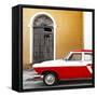 Cuba Fuerte Collection SQ - American Classic Car White and Red-Philippe Hugonnard-Framed Stretched Canvas