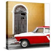 Cuba Fuerte Collection SQ - American Classic Car White and Red-Philippe Hugonnard-Stretched Canvas