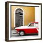 Cuba Fuerte Collection SQ - American Classic Car White and Red-Philippe Hugonnard-Framed Photographic Print