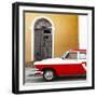 Cuba Fuerte Collection SQ - American Classic Car White and Red-Philippe Hugonnard-Framed Photographic Print