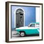 Cuba Fuerte Collection SQ - American Classic Car White and Turquoise-Philippe Hugonnard-Framed Photographic Print