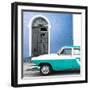 Cuba Fuerte Collection SQ - American Classic Car White and Turquoise-Philippe Hugonnard-Framed Photographic Print