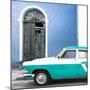 Cuba Fuerte Collection SQ - American Classic Car White and Turquoise-Philippe Hugonnard-Mounted Photographic Print