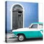 Cuba Fuerte Collection SQ - American Classic Car White and Turquoise-Philippe Hugonnard-Stretched Canvas