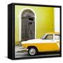 Cuba Fuerte Collection SQ - American Classic Car White and Yellow-Philippe Hugonnard-Framed Stretched Canvas