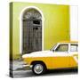 Cuba Fuerte Collection SQ - American Classic Car White and Yellow-Philippe Hugonnard-Stretched Canvas