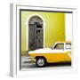 Cuba Fuerte Collection SQ - American Classic Car White and Yellow-Philippe Hugonnard-Framed Photographic Print